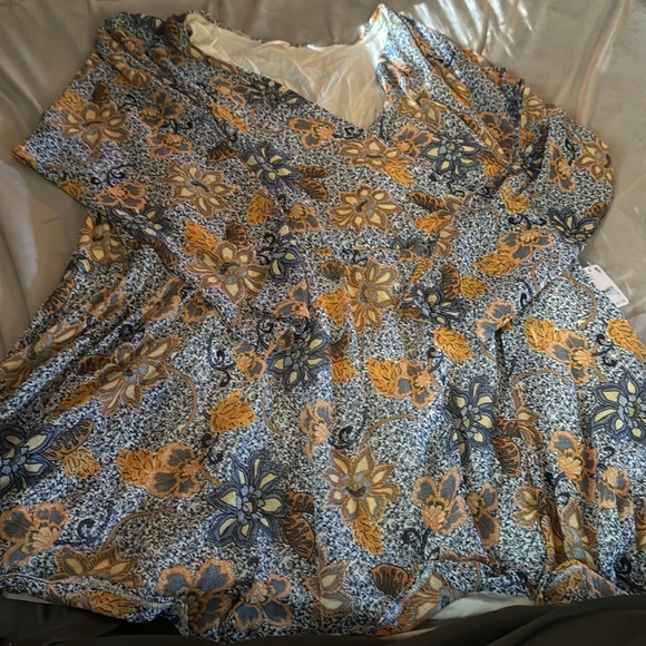 Free People Teagan Mini Dress Sky Combo NWT Size M $128 - Picture 4 of 6